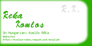reka komlos business card